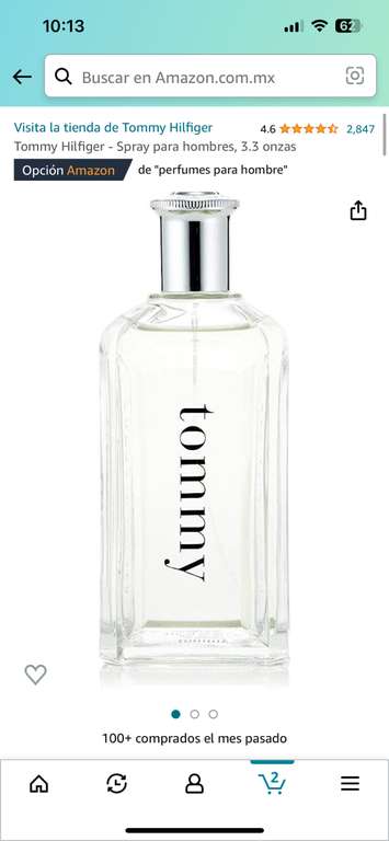 Amazon: Perfume Tommy Hilfiger - Spray para hombres, 3.3 onzas