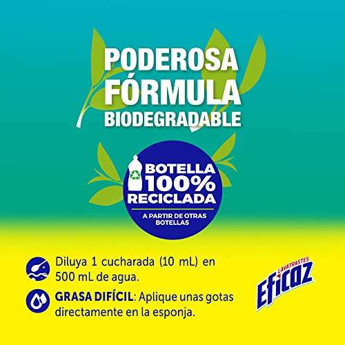 Amazon - Eficaz Lavatrastes Frescura Frutal 750ml | Planea y Ahorra