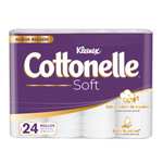 Amazon: Kleenex Cottonelle Soft, Papel Higiénico, 24 Rollos con 200 Hojas Dobles (Planea y Ahorra)