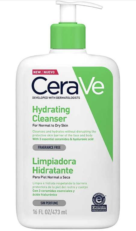 Amazon, CeraVe Limpiadora Hidratante |473ml| Limpiador facial diario para piel seca | Libre de fragancia, envío gratis Prime