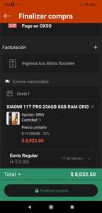 Linio: Xiaomi 11T Pro 256 GB, 8 GB RAM GRIS | Precio agregando al carrito