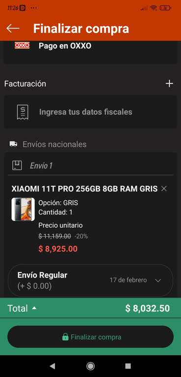 Linio: Xiaomi 11T Pro 256 GB, 8 GB RAM GRIS | Precio agregando al carrito