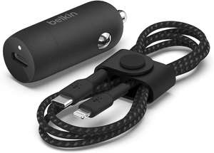 Amazon: Belkin Cargador de Coche USB C de 20 W, Cargador para auto PD rápido con Cable USB-C a Lightning para iPhone