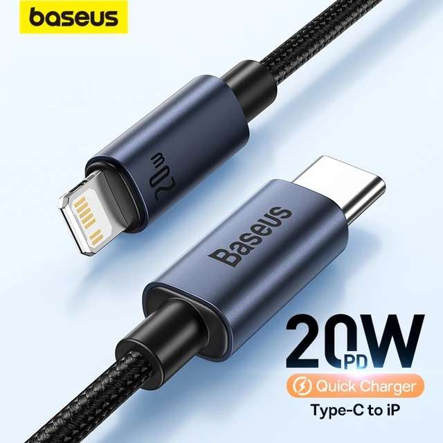 AliExpress: Baseus Cable USB Tipo C a Lighting 20W $36 │ Baseus Cable USB a Lighting $22