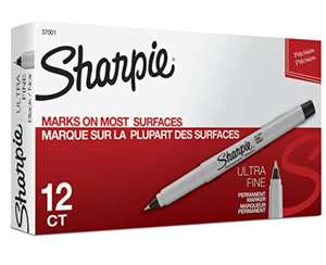 Amazon: Paquete (12 unidades) Sharpie Marcadores permanentes, Ultra Fino | Envío gratis con Prime
