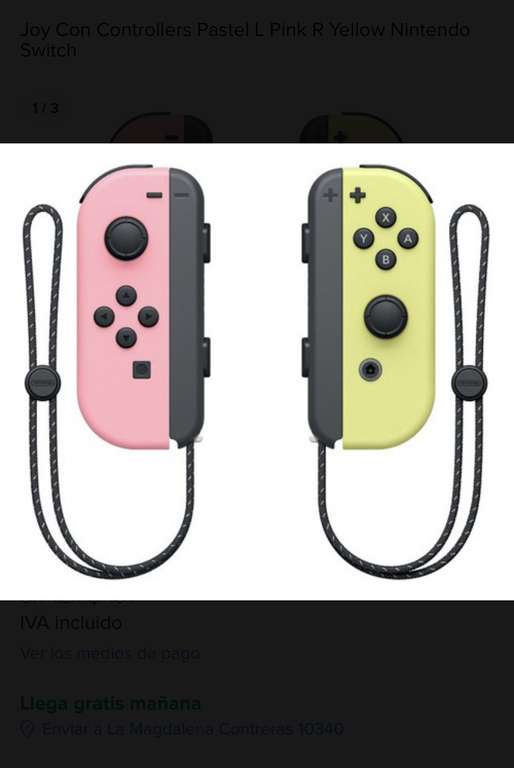 Mercado libre: Nintendo switch Joy-con rosa y amarillo color pastel