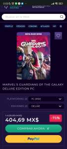 Guardians of the Galaxy Deluxe PC con código Steam en CDKEYS