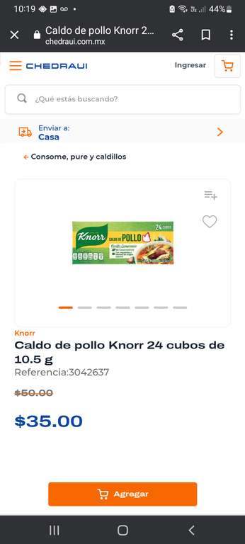 Knorr suiza 24 cubos en tienda chedraui