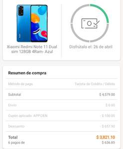 Linio [APP]: Celular Xiaomi Redmi note 11 dual sim global
