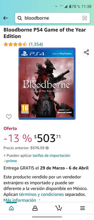 Amazon: Bloodborne PS4 Game of the Year Edition
