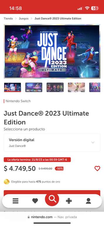 Just Dance 2023 en Nintendo eShop Argentina Switch | precio sin impuesto