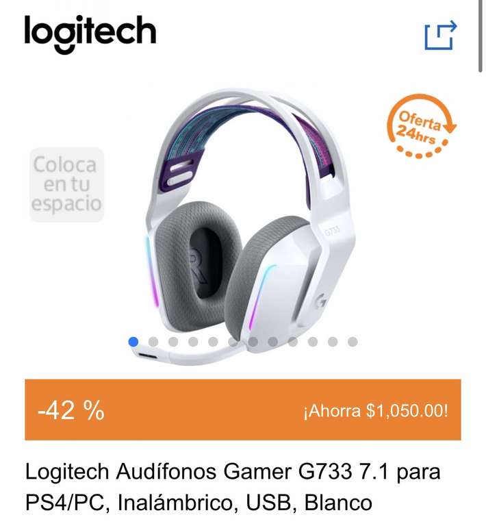 CyberPuerta: Audífonos Headset Logitech G733