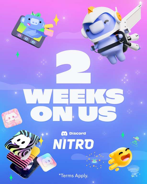 Discord Nitro, 2 semanas gratis para casi todos los usuarios