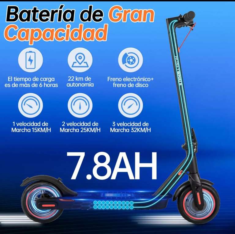 Mercado Libre: Honey Whale E9 PRO scooter eléctrico 32 km/h 500w negro