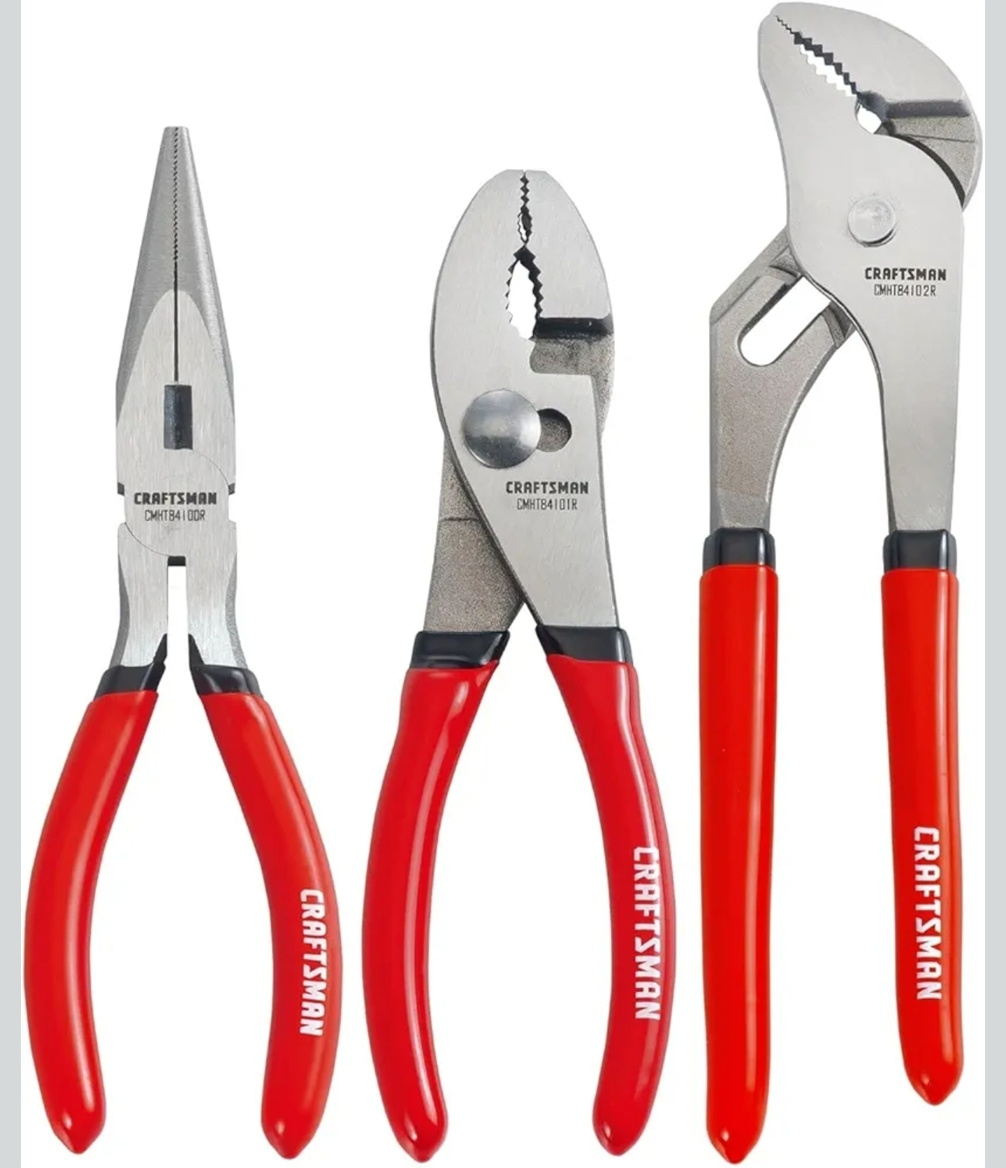 Amazon: CRAFTSMAN Juego de alicates de 3 piezas para agarre y ajuste CMHT84103R