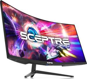 Amazon: Monitor Sceptre 34-Inch Curved Ultrawide WQHD Monitor 3440 x 1440 R1500 up to 165Hz DisplayPort x2 99% sRGB 1ms Picture by Picture