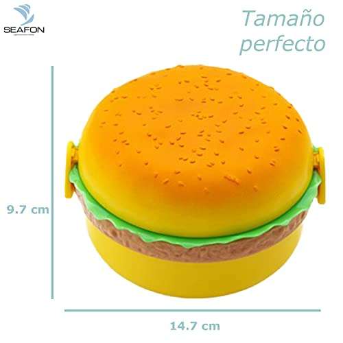 Amazon Contenedor tipo Bento para alimentos con forma de hamburguesa- envío gratis prime