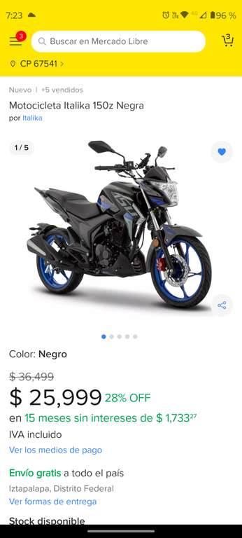 Nueva Italika 150z a solo $25999.00 en Mercado Libre | Promodescuentos