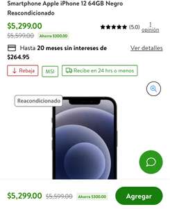 Bodega Aurrera: iPhone 12 Negro 64GB Reacondicionado