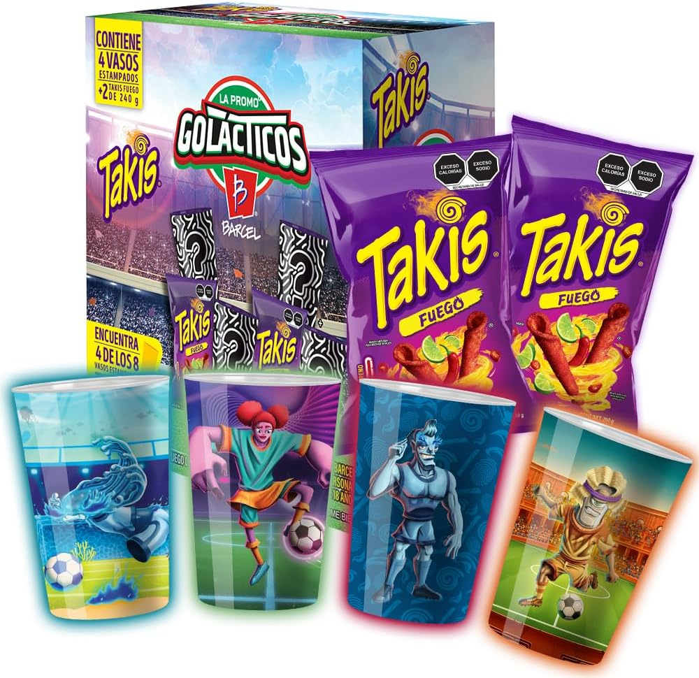 Amazon: Barcel Caja Takis Fuego 480g — Incluye Vasos Galácticos Coleccionables