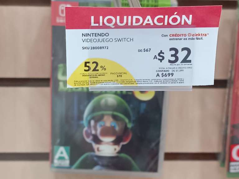Luigi Mansión 3 para Switch Elektra tantoyuca