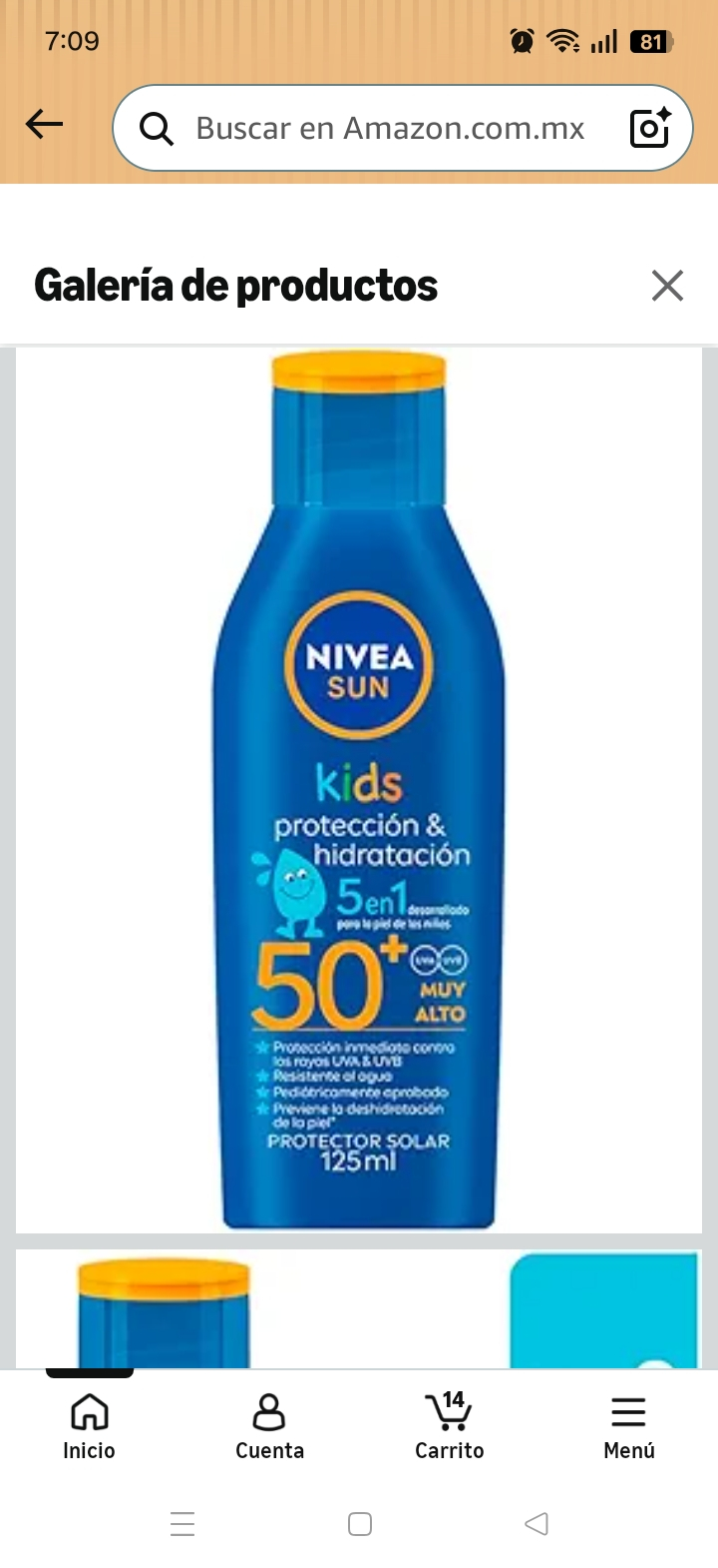 Amazon: Protector Solar Corporal NIVEA SUN Protección & Hidratación Kids FPS 50+ 125Ml, Sin Fragancia