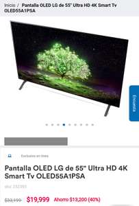 Coppel | PANTALLA OLED LG de 55" Ultra HD OLED55A1PSA SIN PROMOCIONES