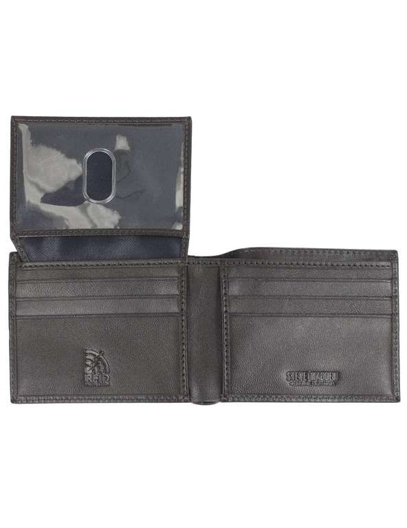 Amazon - Steve Madden - portafolios RFID de piel para hombre, capacidad adicional, con bolsillo abatible- café- envío prime