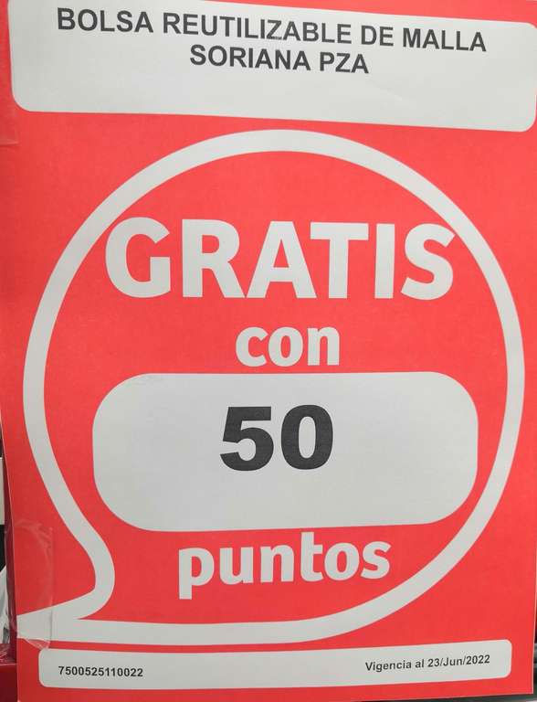 Soriana Híper La Viga: Bolsa Reutilizable de Malla para Frutas y Verduras (paq. con 5 piezas) GRATIS CON 50 PUNTOS