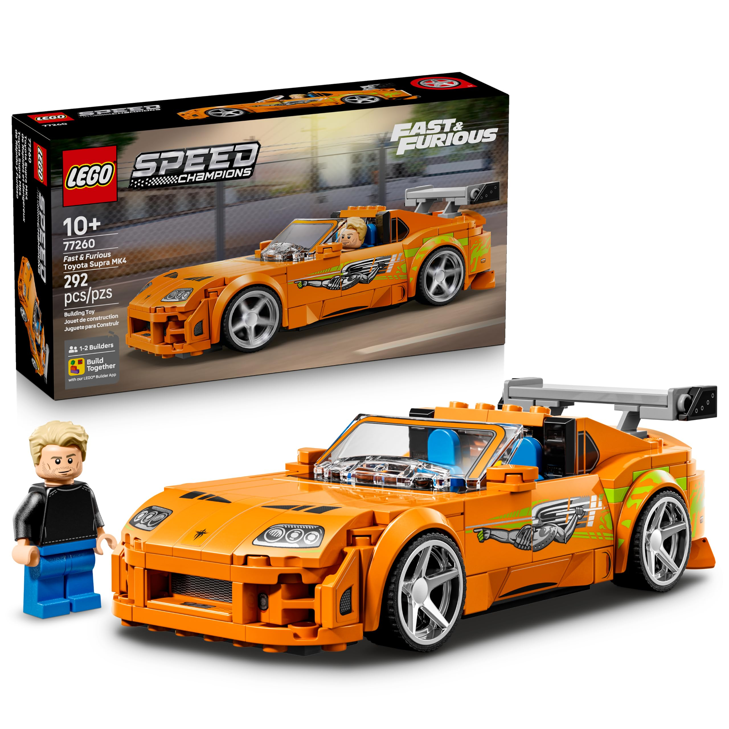 Amazon: LEGO Speed Champions Toyota Supra MK4 de Rápido y Furioso 77260, 292 Piezas