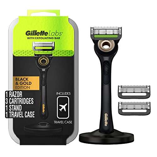 Amazon: GilletteLabs Gold Edition Maquinilla de afeitar para hombre con barra exfoliante