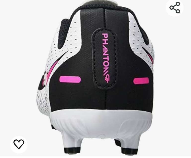 Amazon: Nike - Zapatos Fútbol Phantom GT Academy FG/MG para niños (niño pequeño/niño grande) blanco/rosa blast/negro 1 niño pequeño M