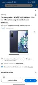 Walmart: Samsung Galaxy S20 fe reacondicionado vendido por ideasin