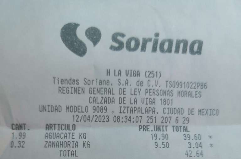 Soriana Híper La Viga: Aguacate Hass $19.90 kg