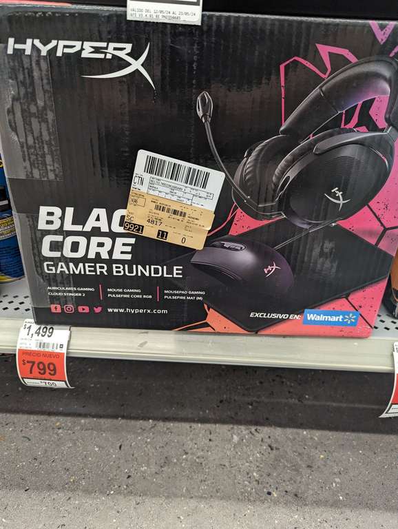 Walmart: kit hyper x mousepad + headset + mouse