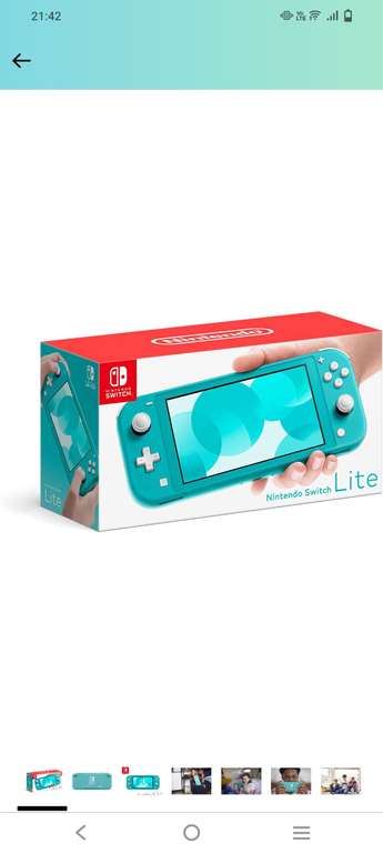 Amazon: Nintendo Switch Lite - Edición Estándar - Azul Turquesa - Standard Edition