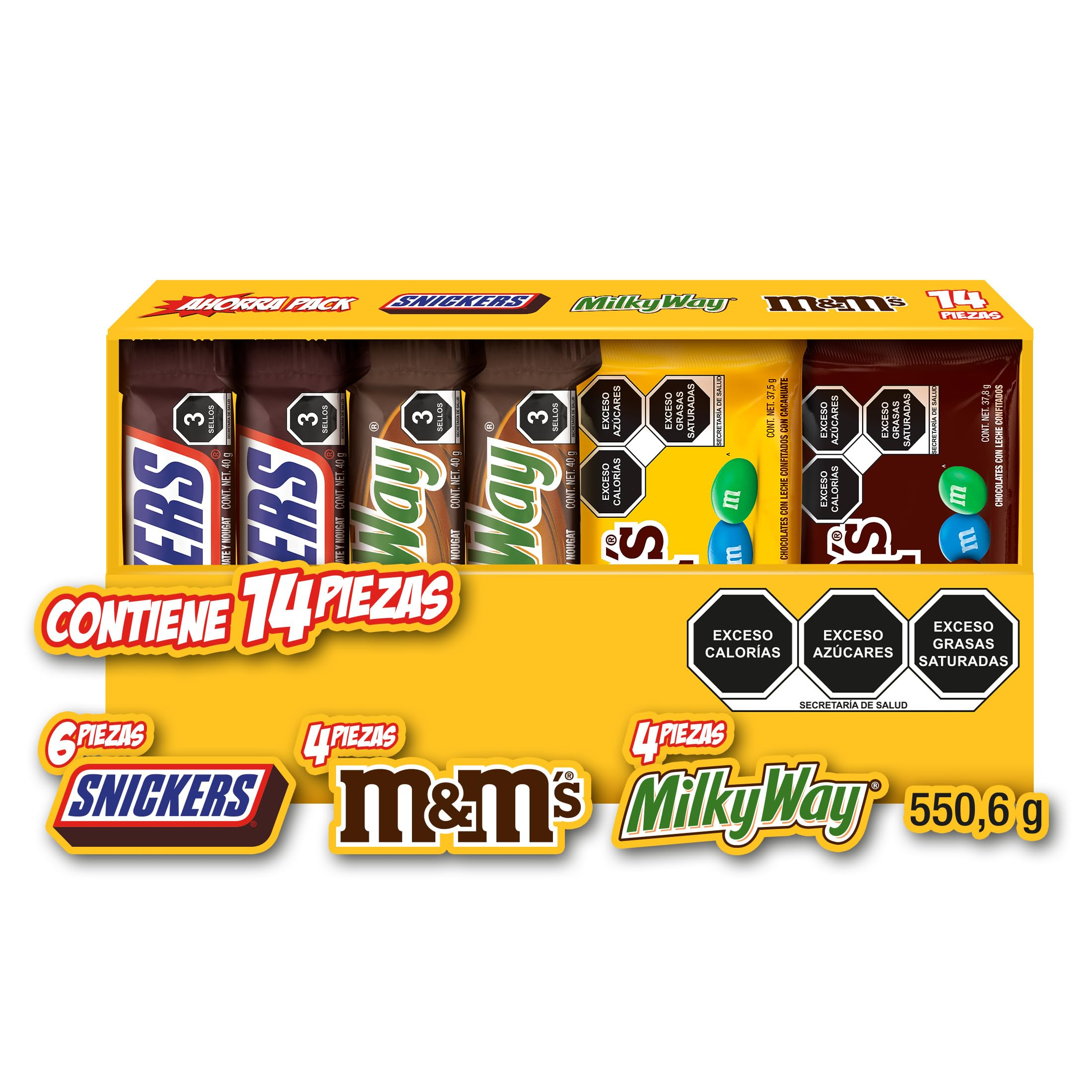 AMAZON: Mix Snickers Milky Way y M&M's Surtido 14 Piezas 550.6 g