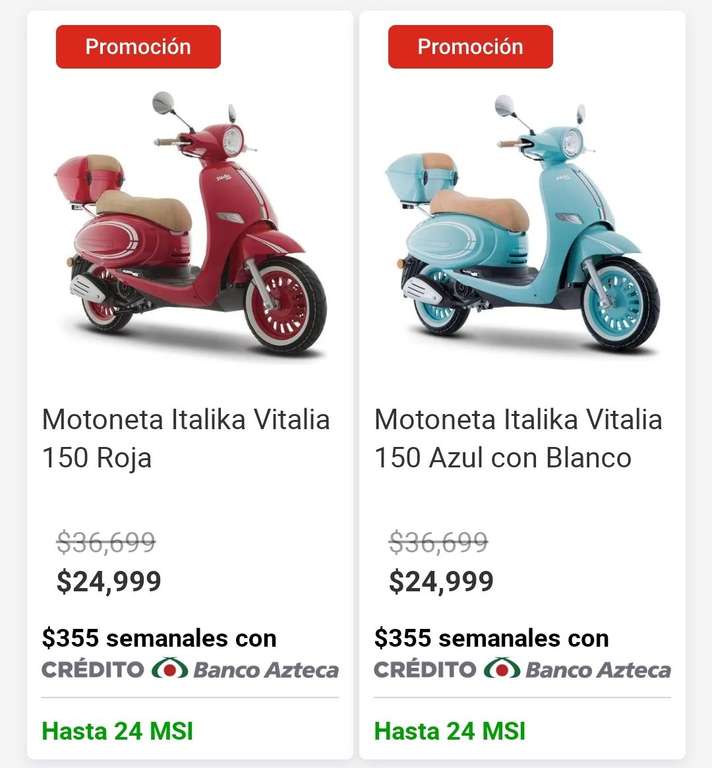 Tienda Italika: Motoneta Italika Vitalia 150 con TDC BBVA