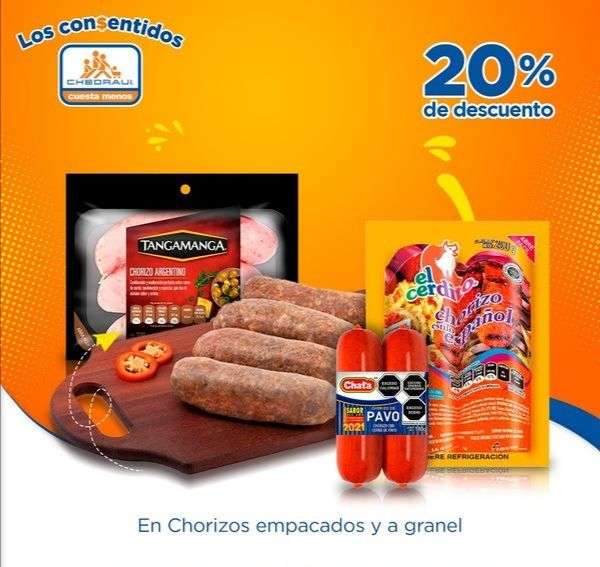 Chedraui: 20% de descuento en Chorizos empacados y granel