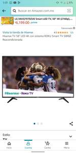 Amazon: 125 Hisense TV 58" LED 4K con sistema ROKU Smart TV 58R6E Reacondicionada