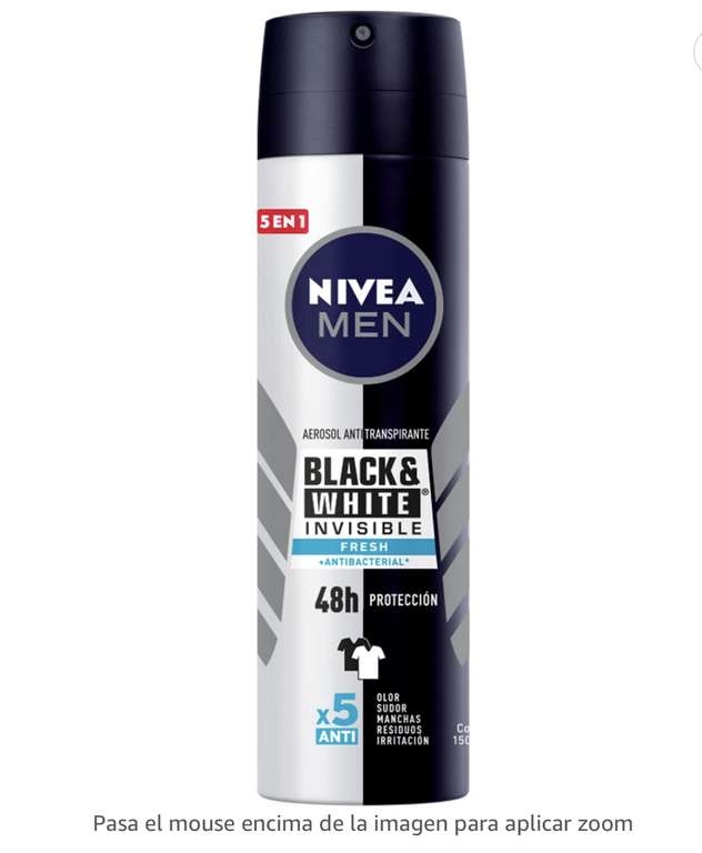 Amazon: NIVEA Men Desodorante Black&White 150ml spray | Planea y Ahorra | Envió Gratis con Prime