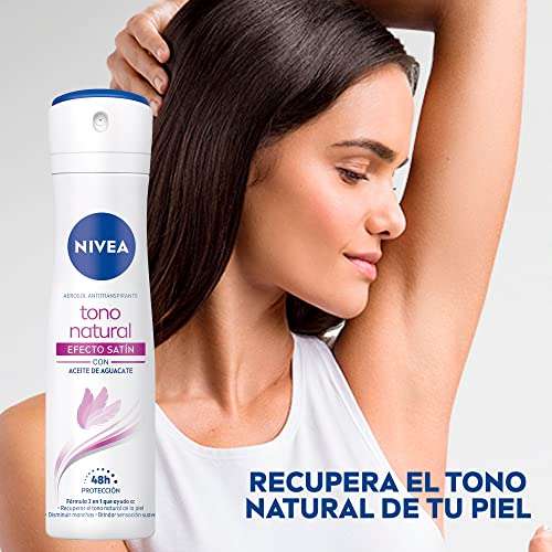 Amazon: Desodorante Aclarante para Mujer, Nivea Tono Natural Efecto Satín (150 ml) | Planea y Ahorra, envío gratis con Prime