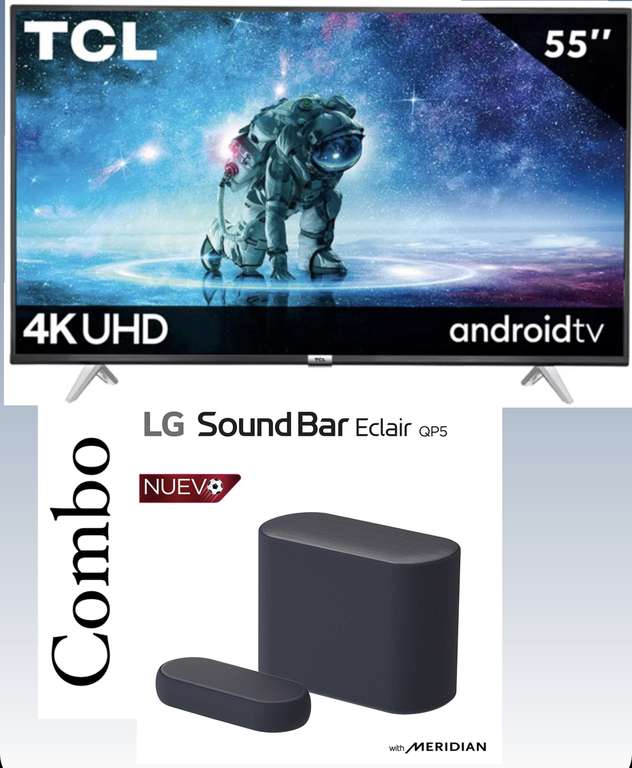 Costco: Set TCL Pantalla 55" 4K UHD y LG Barra de Sonido Eclair Dolby Atmos pagando Paypal HSBC Contado