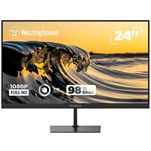 Amazon: Westinghouse - Monitor de computadora de oficina en casa Full HD 1,080 p LED VA de 24 pulgadas, 63% de descuento