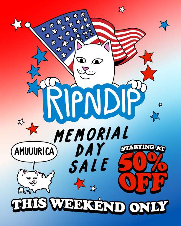 RIPNDIP - Memorial Day Sale (Desde 50% OFF)