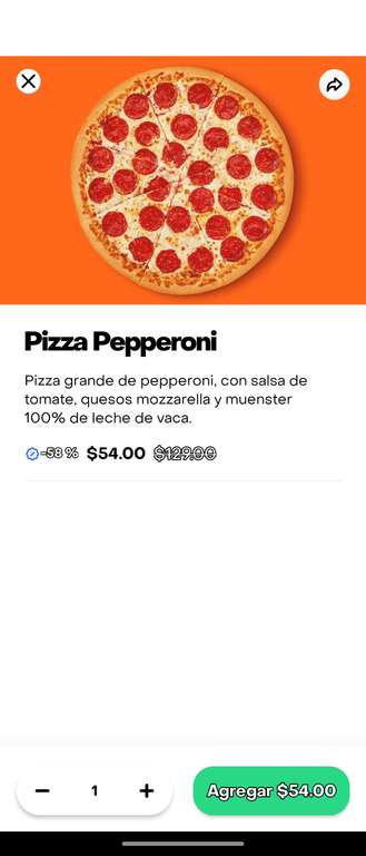 Rappi [Little Caesar's] en zona centro en cdmx: Pizza pepperoni esta a 55 pesos