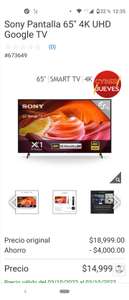 Costco Sony Pantalla 65" 4K UHD Google TV