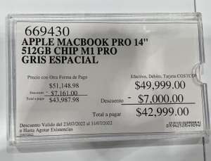 Costco Villahermosa Tabasco: MacBook Pro 14” m1 pro