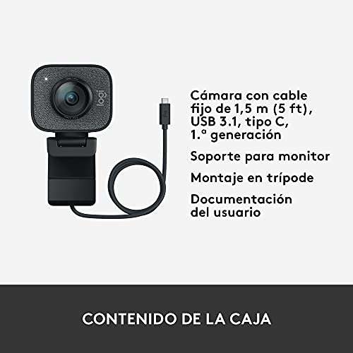 Amazon: Webcam Logitech StreamCam, Full HD 1080p 60 fps, Autoenfoque Inteligente