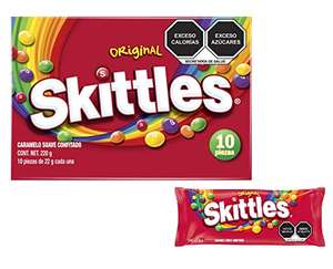 Amazon: Skittles dulces caramelo suave original 10 piezas de 22g - 220g- envío prime
